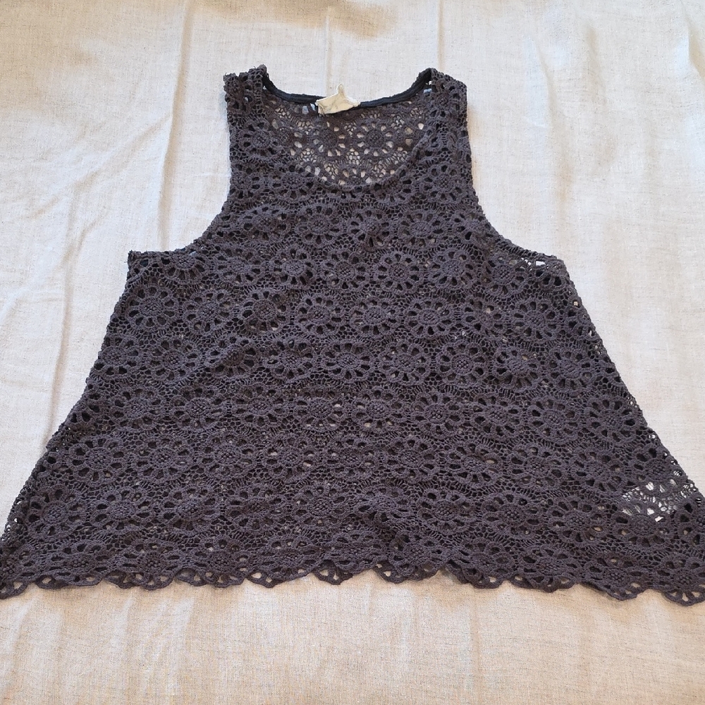 Pins & Needles Gray Cropped Boxy Tank Top
